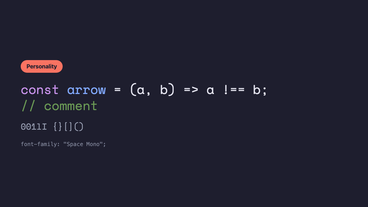 A sample of the same code displayed in a typewriter-style, retro-impression coding font